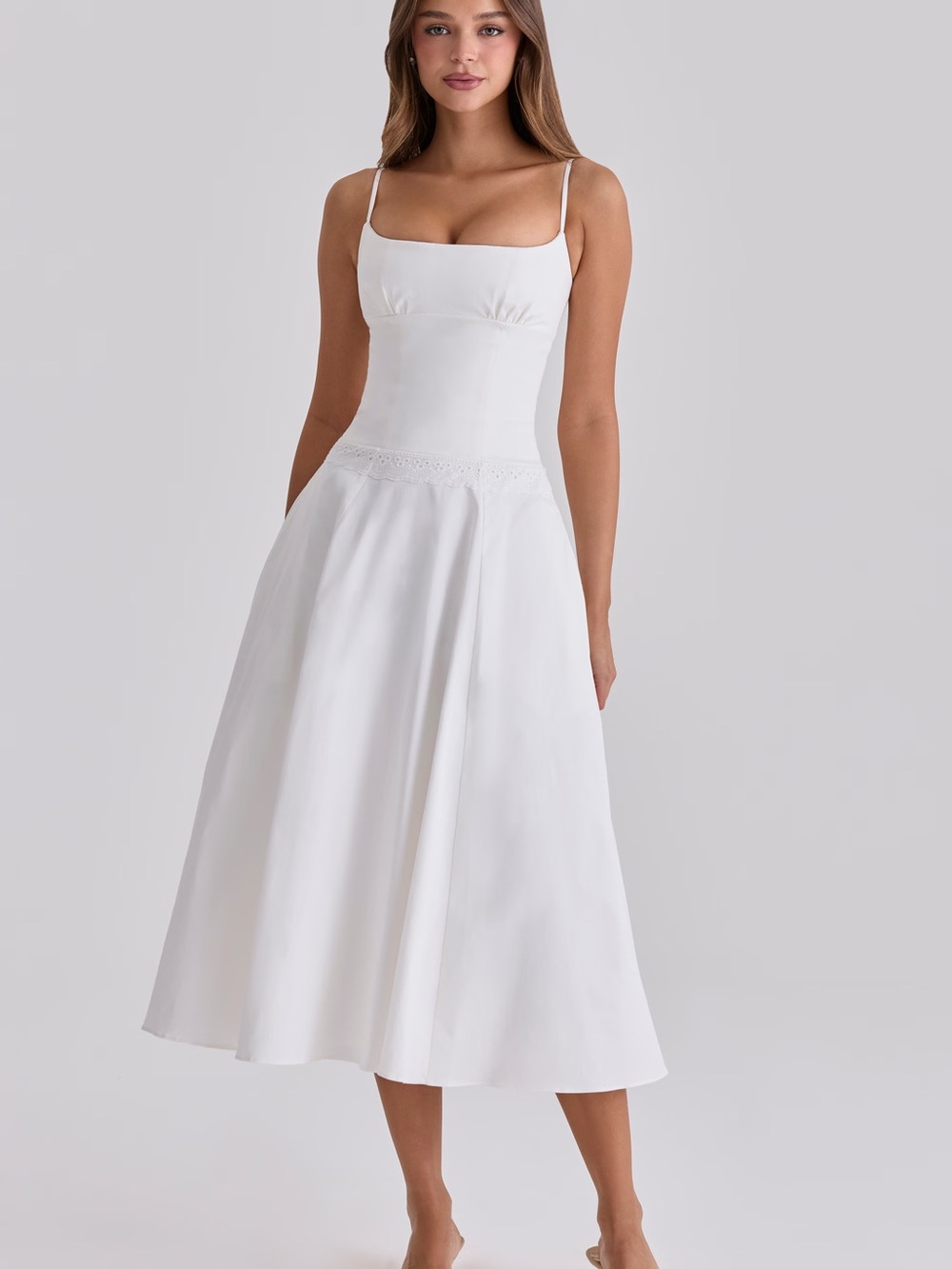 House of CB white Spaghetti-Strap A-Line Dress size xs